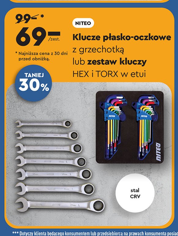 Zestaw kluczy hex i torx Niteo tools promocja