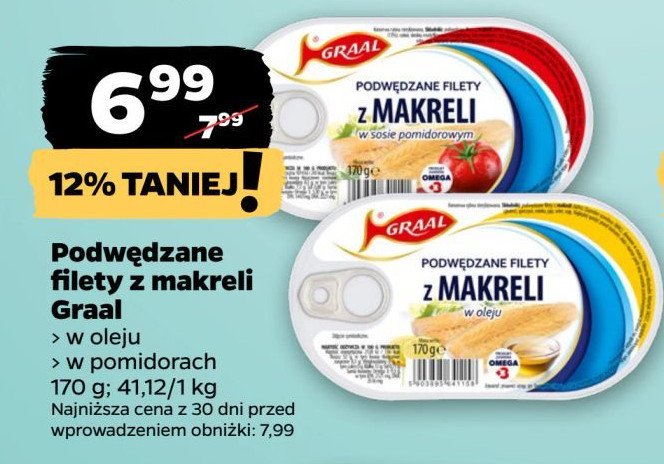 Filety z makreli w sosie pomidorowym Graal promocja w Netto