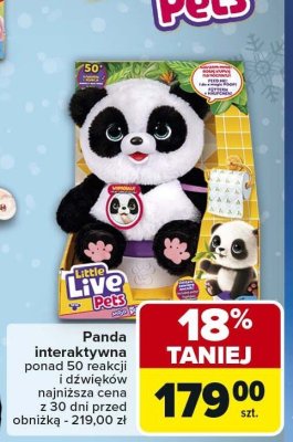 Panda interaktywna LITTLE LIVE PETS ponad 50 reakcji i dźwięków promocja w Carrefour
