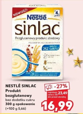 Produkt bezglutenowy Sinlac bez dodatku cukru  promocja w Kaufland