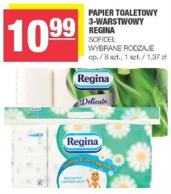 Papier toaletowy 3-warstwowy Regina Sofidel promocja w SPAR
