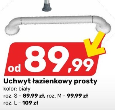 Uchwyt łazienkowy prosty PRO BISK promocja w Bricomarche