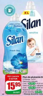 Płyn do płukania tkanin 3 rodzaje Silan promocja w Dino