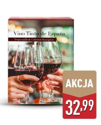 Wino Vino Tinto de España Tempranillo & Cabernet Sauvignon promocja w Aldi