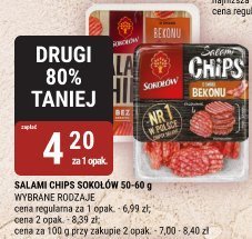Salami wieprzowe suszone prażona cebulka Sokołów salami chips promocja w bi1