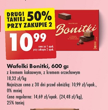 Wafelki z kremem kakaowym Bonitki promocja