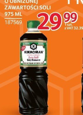 Sos sojowy Kikkoman o obniżonej zawartości soli 975ml promocja w Selgros