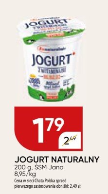 Jogurt naturalny Jana promocja w Chata Polska