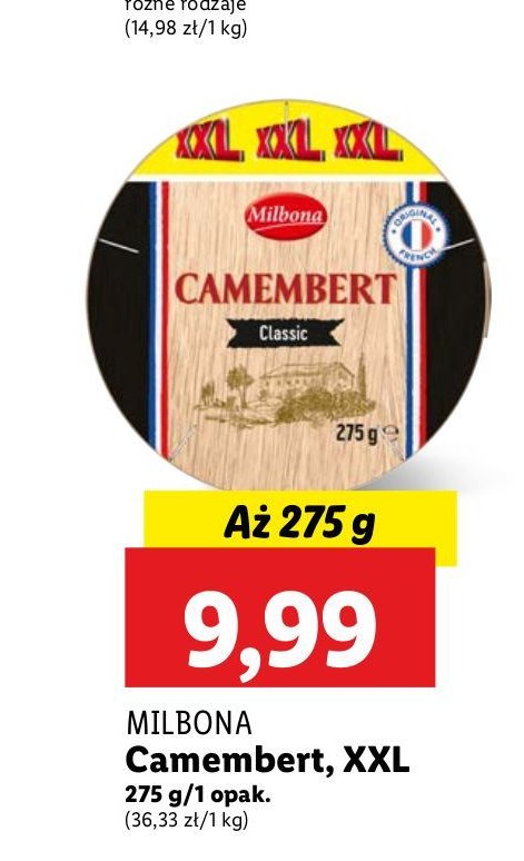 Ser camembert xxl Milbona promocja w Lidl