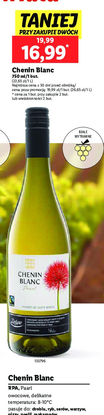 Wino Chenin blanc pearl promocja