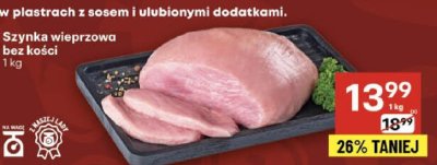 Szynka wieprzowa bez kości promocja w Delikatesy Centrum