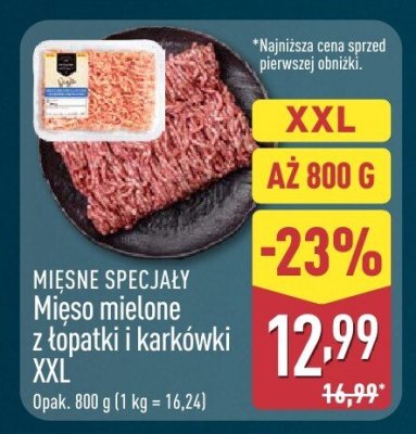 Mięso mielone z łopatki i karkówki XXL promocja w Aldi