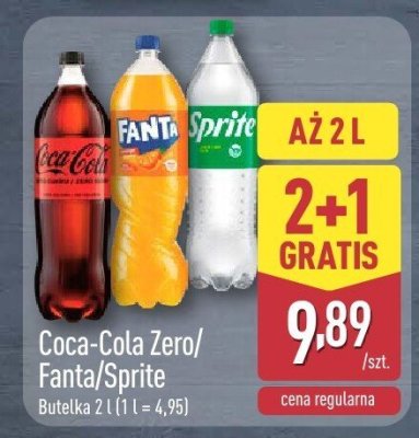 Napój gazowany Coca-Cola Zero/Fanta/Sprite promocja w Aldi
