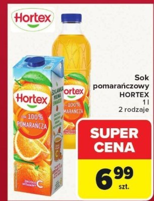 Sok pomarańczowy Hortex promocja w Carrefour Market