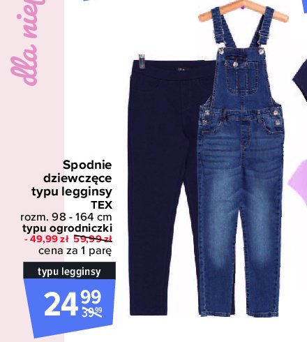 Spodnie dziewczęce jeans 98-164 cm ogrodniczki Tex promocja