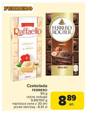 Czekolada kokos-migdał Raffaello promocja w Carrefour Market