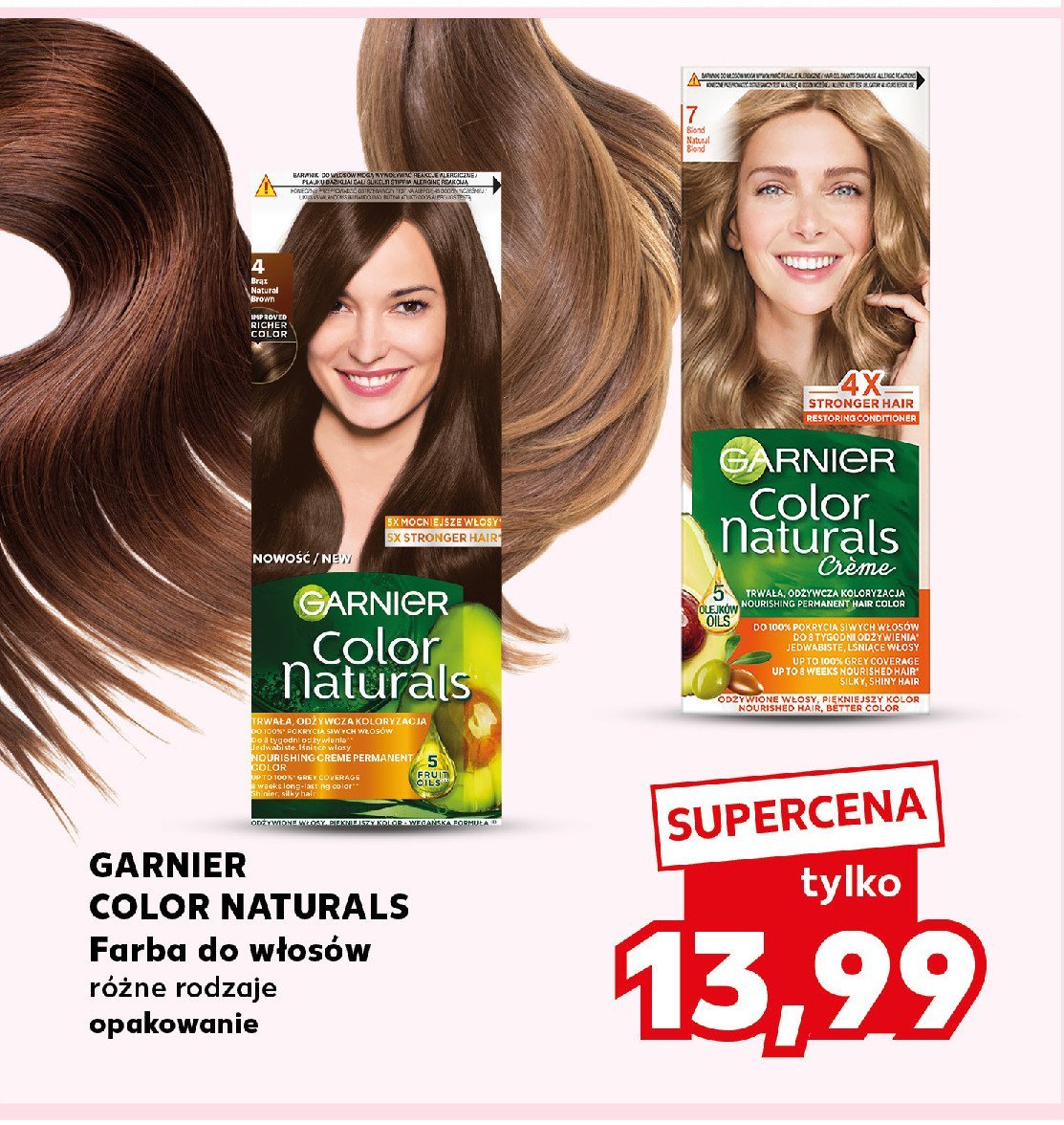 Krem koloryzujący do włosów 4 brąz Garnier color naturals creme promocja