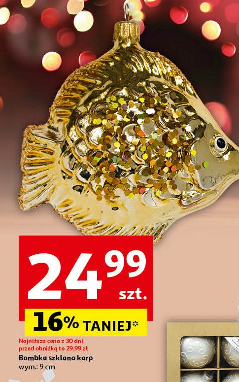 Bombka szklanka karp 9 cm promocja