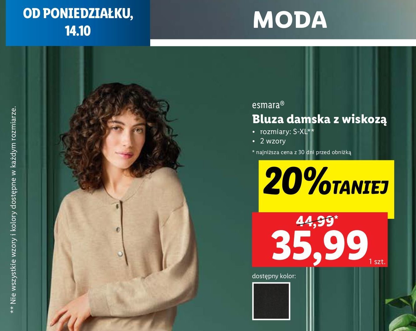 Bluza damska z wiskozą s-xl Esmara promocja