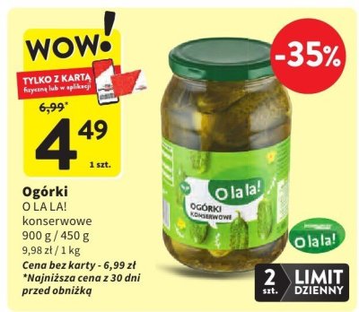 Ogórki O LA LA! konserwowe promocja w Intermarche