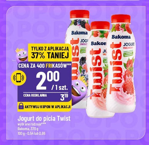 Jogurt malinowy Bakoma twist promocja