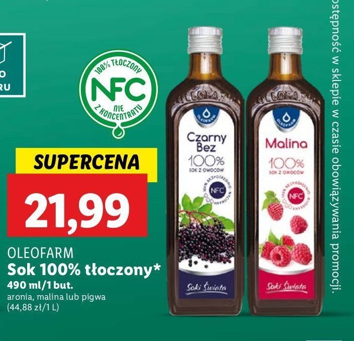 Sok z malin Oleofarm promocja