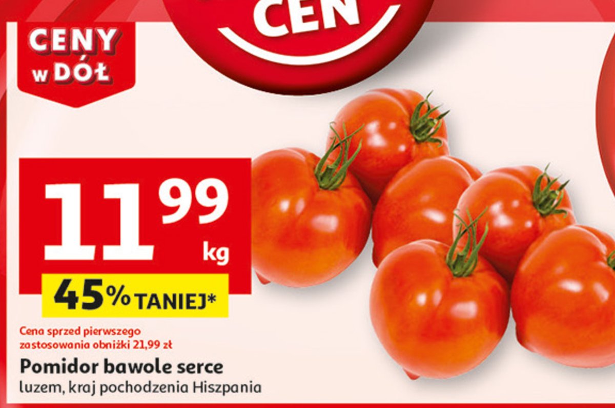 Pomidory bawole serce promocja w Auchan