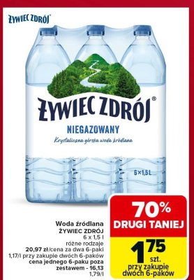 Woda źródlana niegazowana Żywiec Zdrój promocja w Carrefour Market