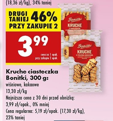 Ciasteczka kruche z nadzieniem wiśniowym Bonitki promocja