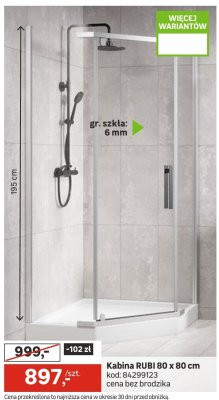 Kabina RUBI 80 x 80 cm promocja w Leroy Merlin