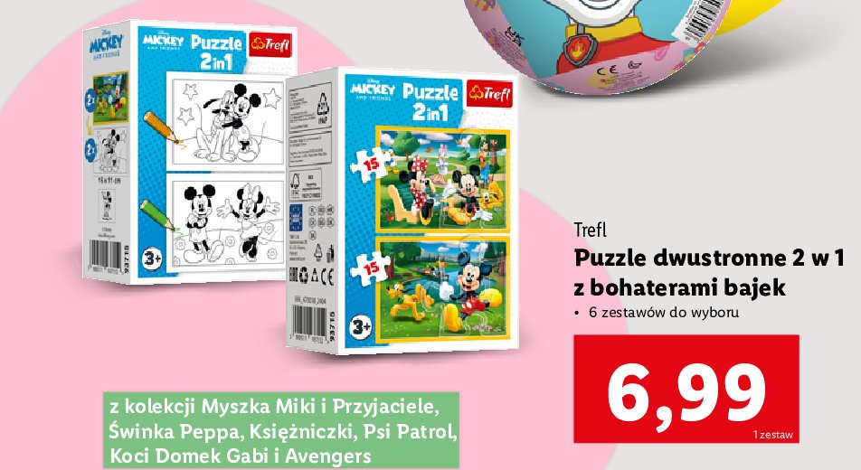 Puzzle dwustronne dla dzieci Trefl promocja w Lidl