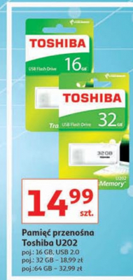 Pendrive transmemory 32 gb bia艂y Toshiba promocja