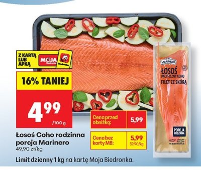 Łosoś Coho rodzinna porcja Marinero promocja w Biedronka