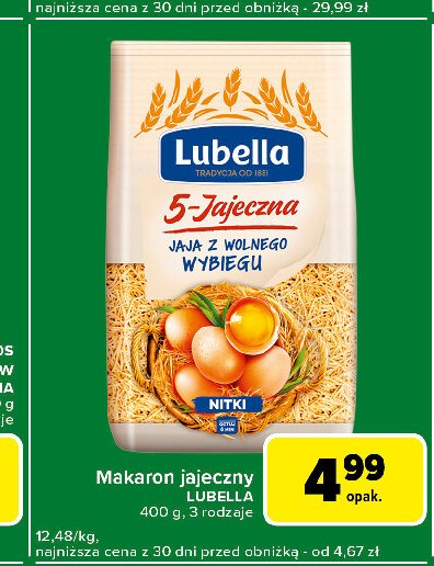 Makaron 5-jaj nitki Lubella promocja