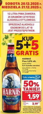Piwo Harnaś jasne pełne 5,8% alk. promocja w Kaufland