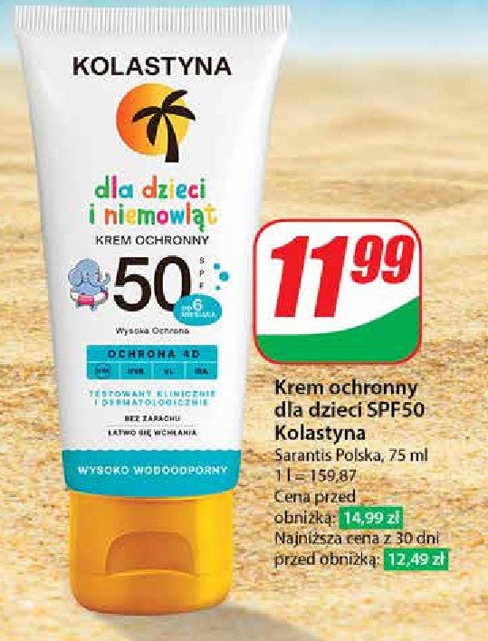 Krem dla dzieci spf 50 Kolastyna kids promocja