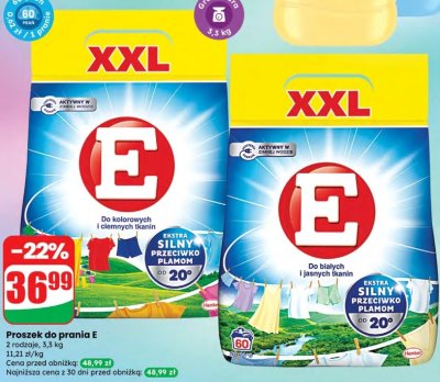 Proszek do prania E do białych i jasnych tkanin XXL promocja w Dino