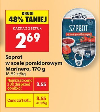 Szprot w sosie pomidorowym Marinero, 170 g promocja w Biedronka