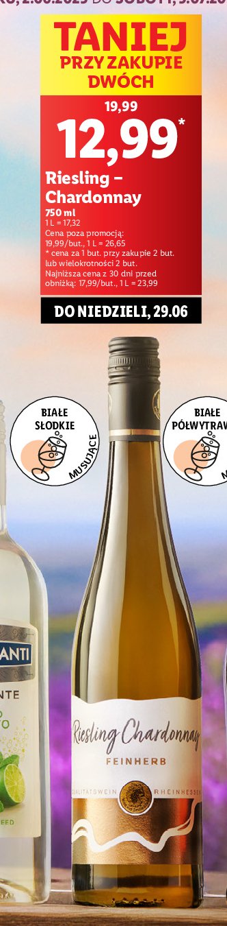 Wino Riesling chardonnay promocja w Lidl