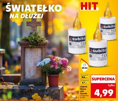Wkład LED Świetlik z bateriami 2x R6 promocja w Kaufland