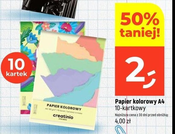 Papier kolorowy a4 10 kartek Creatinio promocja