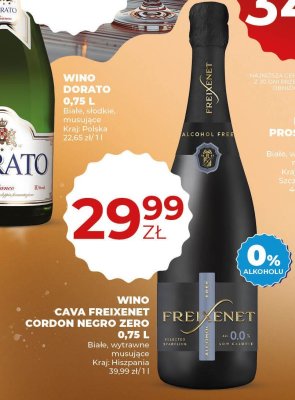 Cava musujące Freixenet Cordon Negro Zero 0,75 L promocja w Duży Ben