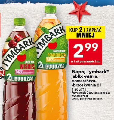 Napój Tymbark pomarańcza-brzoskwinia 2 l promocja w LEWIATAN