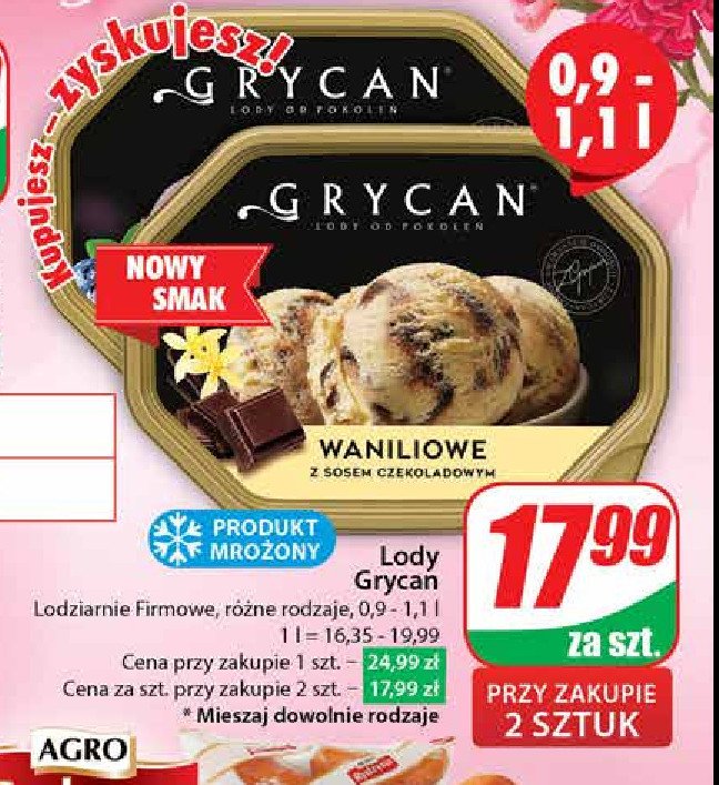 Lody borówkowe Grycan promocja