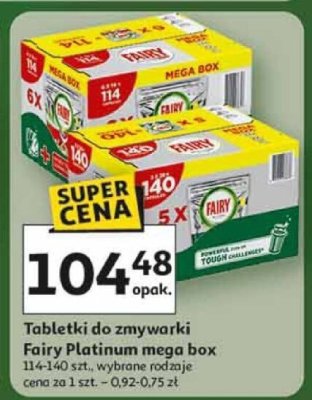 Tabletki do zmywarki Fairy Platinum mega box promocja w Auchan
