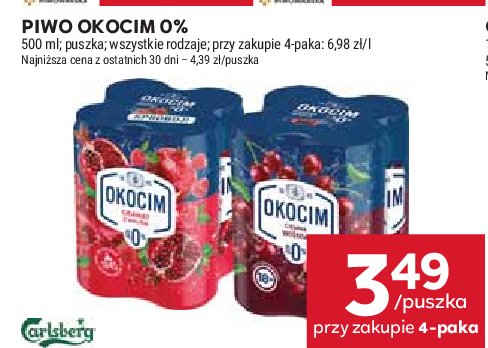 Piwo Okocim radler ciemny wiśnia 0% promocja