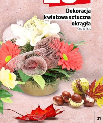 Dekoracja kwiatowa sztuczna okrągła Topaz promocja w TOPAZ