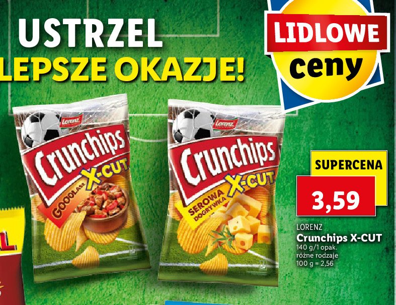 Chipsy serowa dogrywka Crunchips x-cut Crunchips lorenz promocja