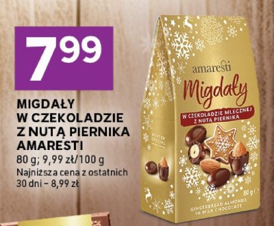 Migdały w czekoladzie z nutą piernika Amaretti promocja w Stokrotka