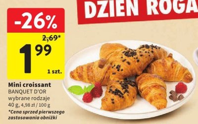 Mini croissant BANQUET D'OR wybrane rodzaje 40 g promocja w Intermarche